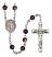 San Martin Caballero Engravable Rosary with Brown Beads