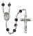 Holy Family Engravable Rosary with Brown Beads