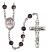 Saint Fabian Engravable Rosary with Brown Beads