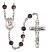 Saint Pius X Engravable Rosary with Brown Beads