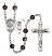 Saint Christopher and Baseball Rosary with Brown Beads