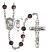 Saint Christopher and Football Rosary with Brown Beads