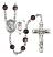 Saint Christopher and Hockey Rosary with Brown Beads