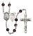 Saint Sebastian and Hockey Rosary with Brown Beads