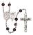 Saint Sebastian and Choir Rosary with Brown Beads