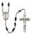 Saint Barbara Engravable Rosary with Black Onyx Beads