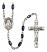 Saint Frances Cabrini Engravable Rosary with Black Onyx Beads