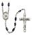 Saint Bernadette Engravable Rosary with Black Onyx Beads