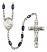 Saint Charles Borromeo Engravable Rosary with Black Onyx Beads