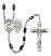 Saint Christopher and EMT Rosary with Black Onyx Beads