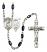 Saint Christopher and Nat'l Guard Rosary with Black Onyx Beads