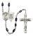 Saint Christopher and Navy Rosary with Black Onyx Beads