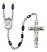 Saint Edward the Confessor Engravable Rosary with Black Onyx Beads