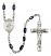 Saint Jane of Valois Engravable Rosary with Black Onyx Beads