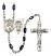 Saint Joan of Arc and Nat'l Guard Rosary with Black Onyx Beads