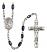 Saint John the Baptist Engravable Rosary with Black Onyx Beads