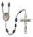 San Judas Engravable Rosary with Black Onyx Beads