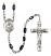 Saint Lawrence Engravable Rosary with Black Onyx Beads