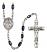 Virgen Milagrosa Engravable Rosary with Black Onyx Beads