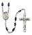 Saint Rita of Cascia Engravable Rosary with Black Onyx Beads