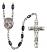 Santa Teresita Engravable Rosary with Black Onyx Beads