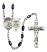 Guardian Angel and Navy Rosary with Black Onyx Beads