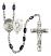 Guardian Angel and Paratrooper Rosary with Black Onyx Beads