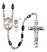 Saint Christopher and Figure Skating Rosary with Black Onyx Beads