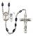 Saint Christopher and Cheerleading Rosary with Black Onyx Beads