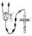 Saint Christopher and Softball Rosary with Black Onyx Beads