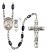 Saint Christopher and Football Rosary with Black Onyx Beads