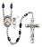 Saint Christopher and Ice Hockey Rosary with Black Onyx Beads