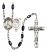 Saint Sebastian and Baseball Rosary with Black Onyx Beads