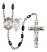 Saint Sebastian and Football Rosary with Black Onyx Beads