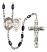 Saint Sebastian and Tennis Rosary with Black Onyx Beads