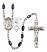 Saint Rita and Baseball Rosary with Black Onyx Beads