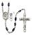 Saint Christopher and Motorcycle Rosary with Black Onyx Beads