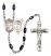 Saint Sebastian and Volleyball Rosary with Black Onyx Beads