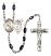 Saint Sebastian and Rugby Rosary with Black Onyx Beads