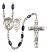 Saint Sebastian and Rodeo Rosary with Black Onyx Beads