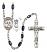 Saint Christopher and Field Hockey Rosary with Black Onyx Beads