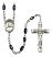 Blessed Miguel Pro Engravable Rosary with Black Onyx Beads