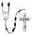 Saint Daniel Comboni Engravable Rosary with Black Onyx Beads