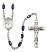 Saint Alphonsa of India Engravable Rosary with Black Onyx Beads