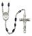 Saint Damien of Molokai Engravable Rosary with Black Onyx Beads