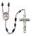 Saint Fabian Engravable Rosary with Black Onyx Beads