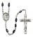 Guardian Angel with Children Engravable Rosary with Black Onyx Beads