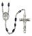 Guardian Angel Protector Engravable Rosary with Black Onyx Beads