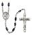 Guardian Angel of the World Engravable Rosary with Black Onyx Beads