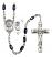 Saint Christopher and Baseball Rosary with Black Onyx Beads